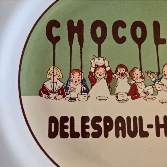 Pottery Barn Ceramic Chocolate Dessert Plate, Green Chocolat Delespaul-Havez - Picture 2 of 6